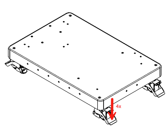 Locking casters and leveling the base