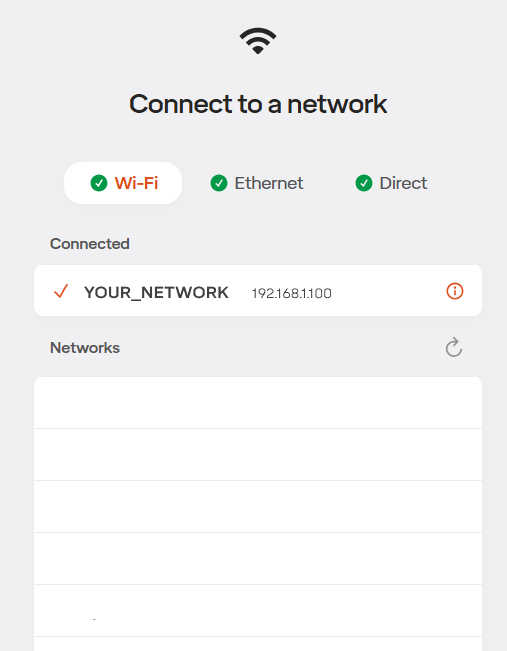 Network Setup Page