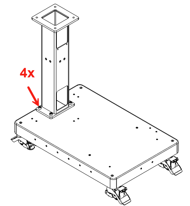 Mounting the pedestal column (4x M12, 55 Nm)