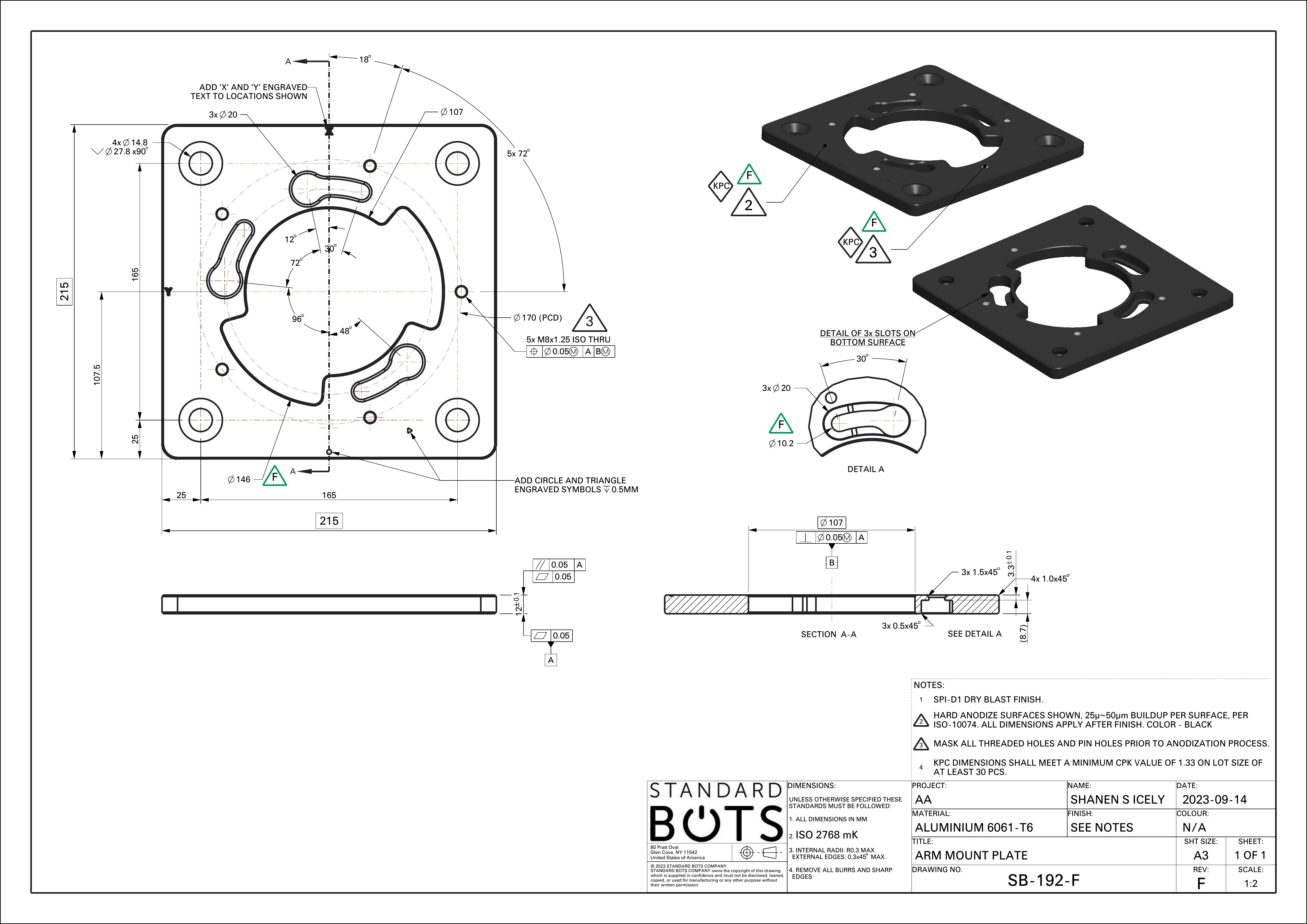 Arm Mount Plate (SB-192-F)