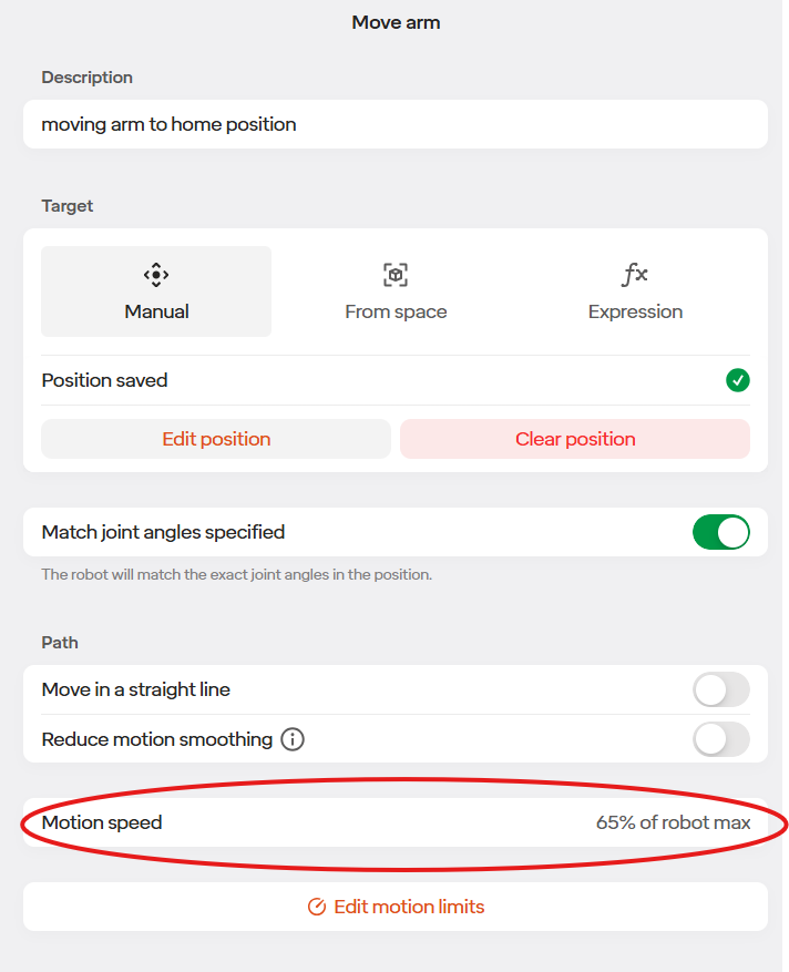 Step-specific setting